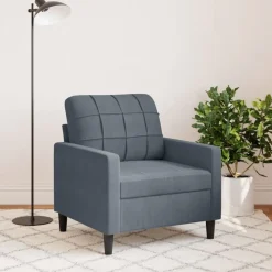 vidaXL Sillón de terciopelo 60 cm Gris oscuro Clearance
