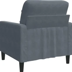 vidaXL Sillón de terciopelo 60 cm Gris oscuro Clearance