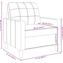 vidaXL Sillón de terciopelo 60 cm Gris oscuro Clearance