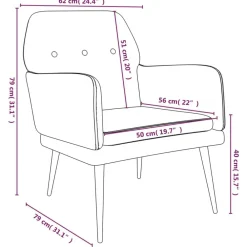 vidaXL Sillas-Sillón de terciopelo 62x79x79 cm