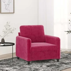 vidaXL Sillón de terciopelo rojo tinto 60 cm Rojo vino tinto Online