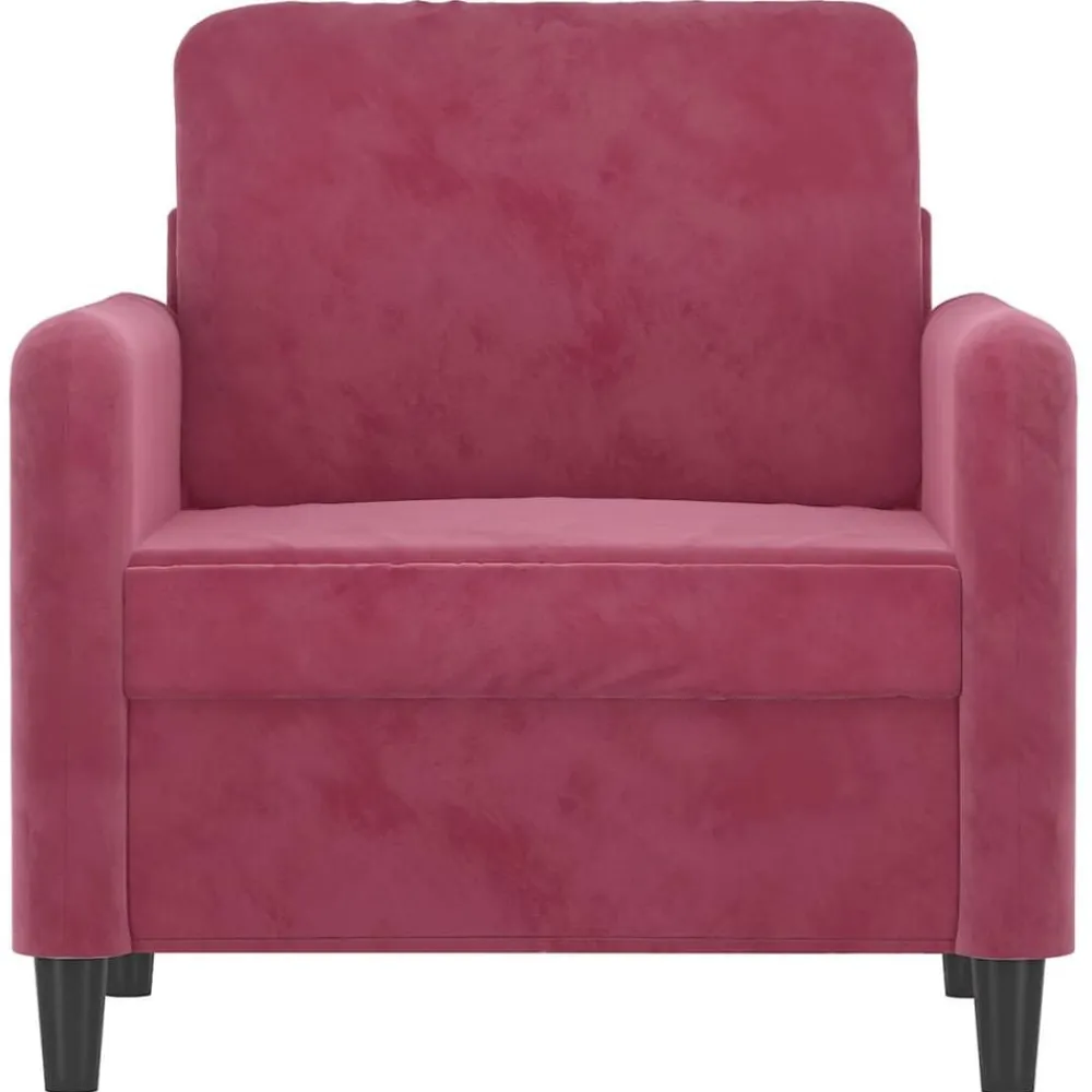 vidaXL Sillón de terciopelo rojo tinto 60 cm Rojo vino tinto Online