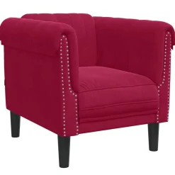 vidaXL Sillón de terciopelo rojo tinto Rojo vino tinto