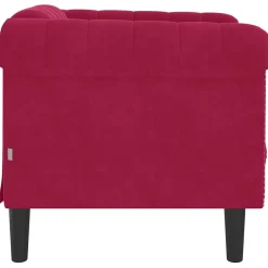 vidaXL Sillón de terciopelo rojo tinto Rojo vino tinto