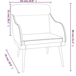 vidaXL Sillas-Sillón de terciopelo 63x76x80 cm