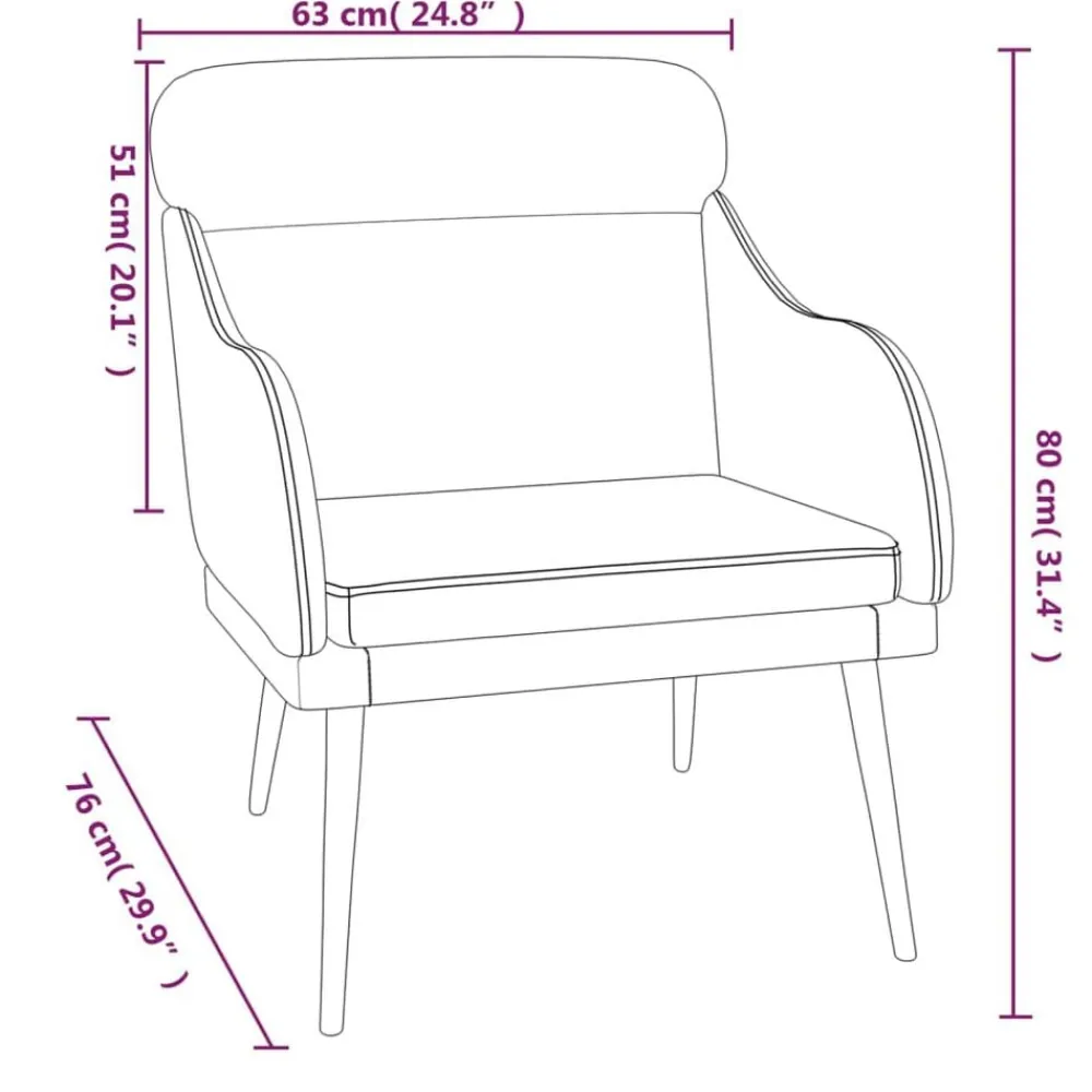 vidaXL Sillas-Sillón de terciopelo 63x76x80 cm