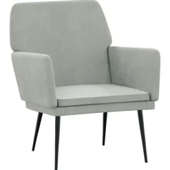 vidaXL Sillón de terciopelo 62x79x79 cm Gris claro