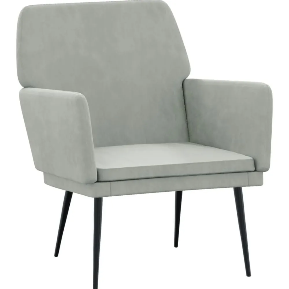 vidaXL Sillón de terciopelo 62x79x79 cm Gris claro
