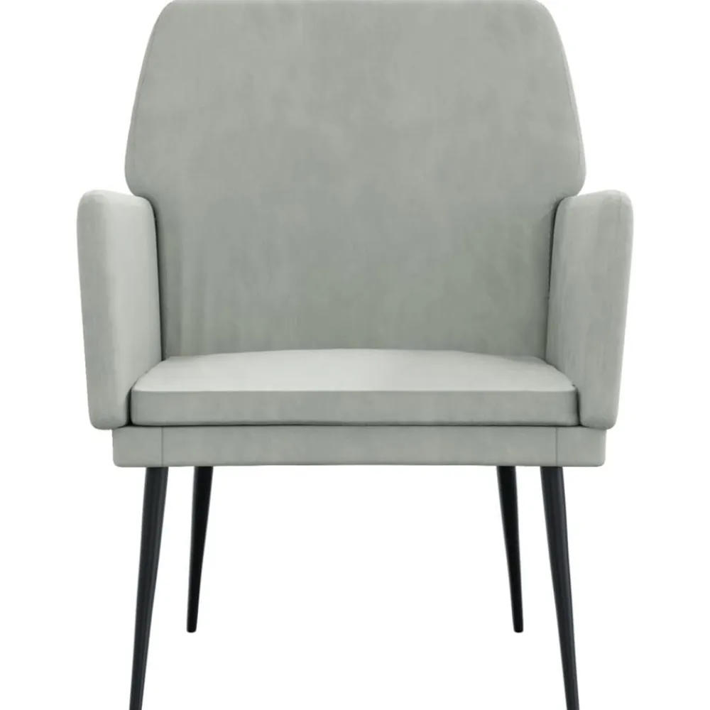 vidaXL Sillón de terciopelo 62x79x79 cm Gris claro