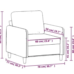vidaXL Sofás-Sillón de terciopelo 60 cm