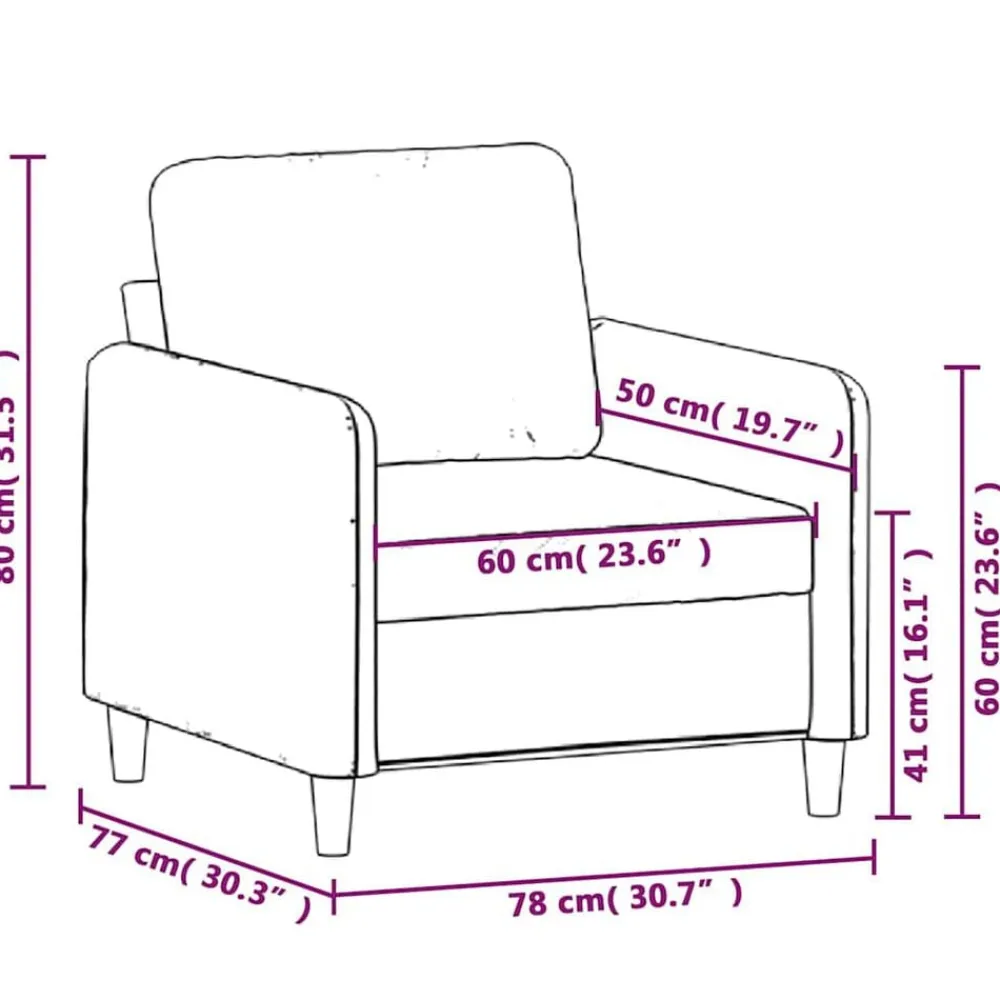 vidaXL Sofás-Sillón de terciopelo 60 cm