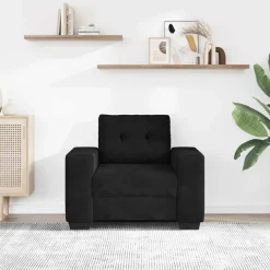 vidaXL Sillón de terciopelo 100x78x80 cm Negro Outlet
