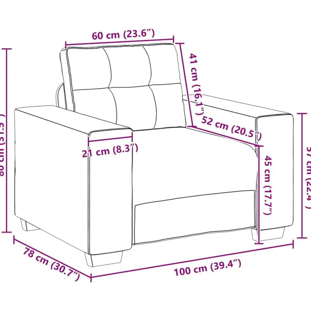 vidaXL Sillón de terciopelo 100x78x80 cm Negro Outlet