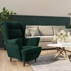 vidaXL Sillón de terciopelo Verde oscuro Hot