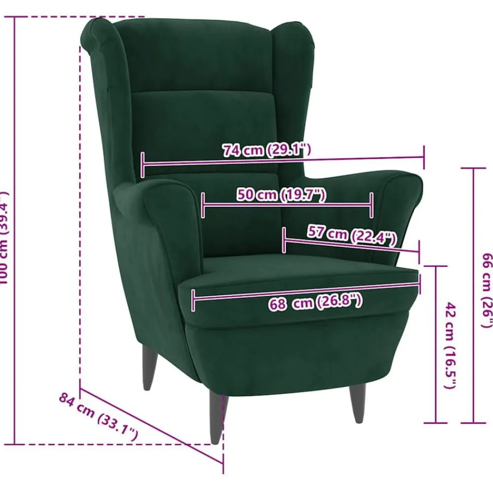 vidaXL Sillón de terciopelo Verde oscuro Hot