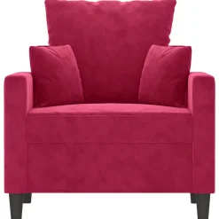 vidaXL Sofás-Sillón de terciopelo rojo tinto 60 cm