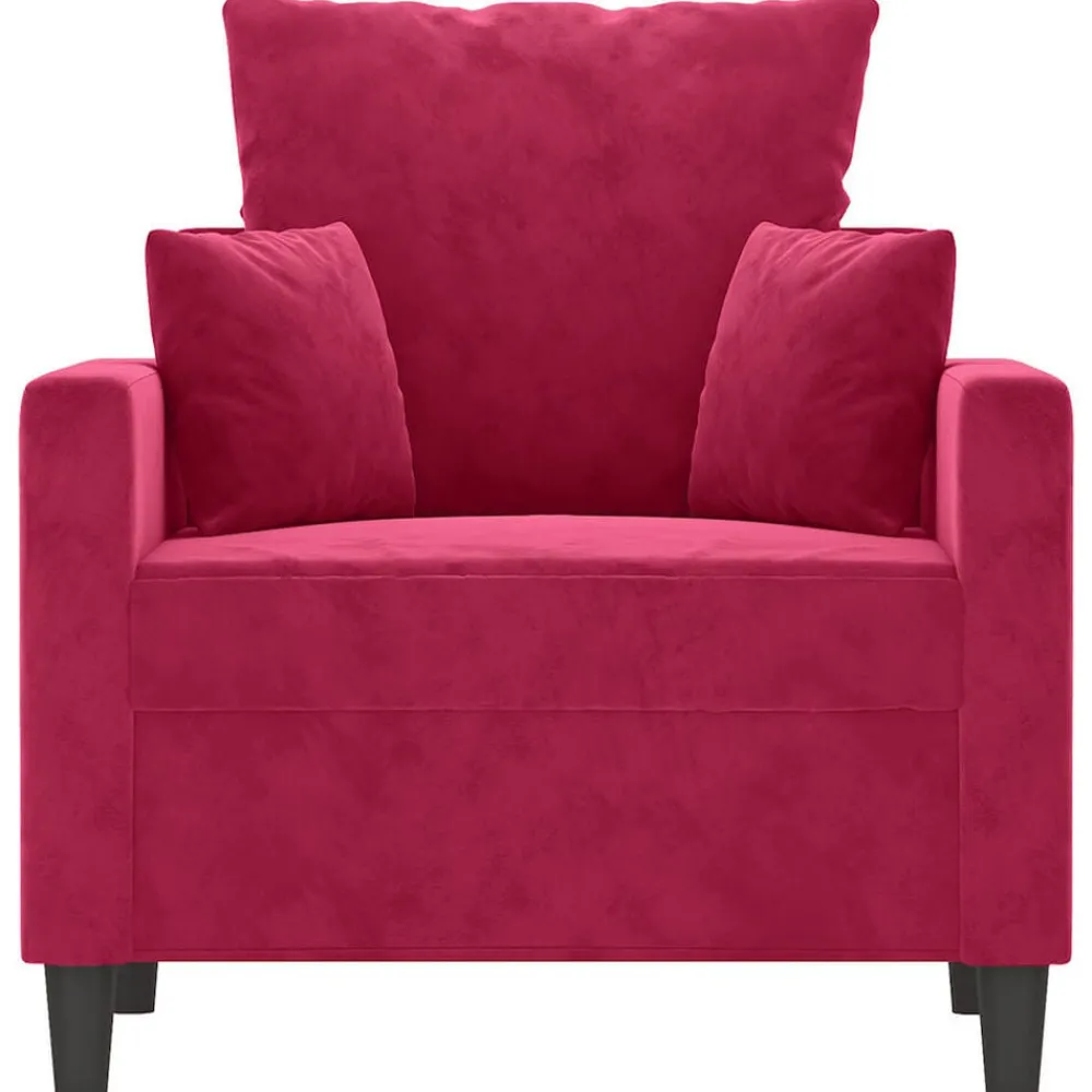 vidaXL Sofás-Sillón de terciopelo rojo tinto 60 cm