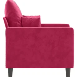vidaXL Sofás-Sillón de terciopelo rojo tinto 60 cm