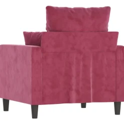 vidaXL Sofás-Sillón de terciopelo rojo tinto 60 cm