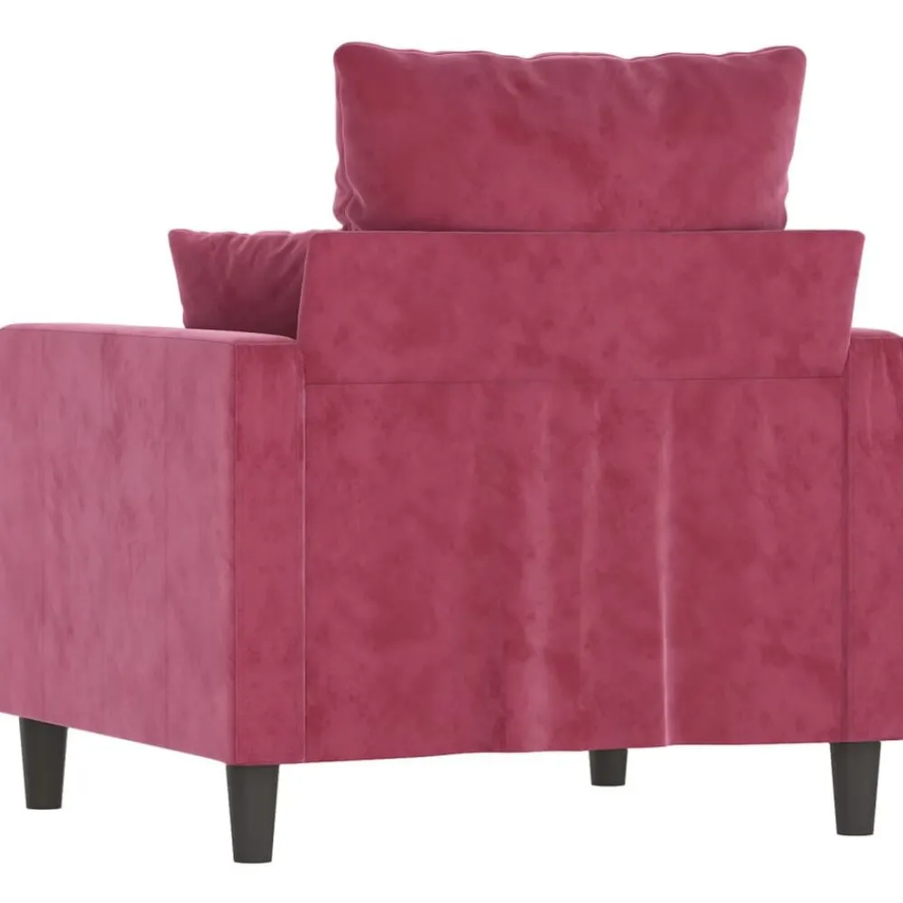 vidaXL Sofás-Sillón de terciopelo rojo tinto 60 cm