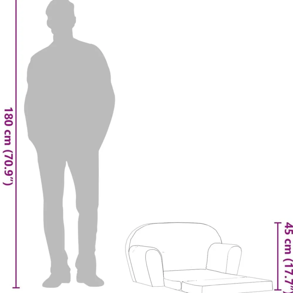 Niños vidaXL Mobiliario Para Bebés Y Niños Pequeños-Sillón desplegable para niños