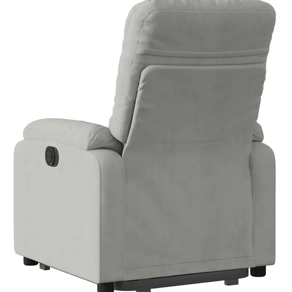 vidaXL Sillón eléctrico reclinable elevable tela microfibra Gris claro