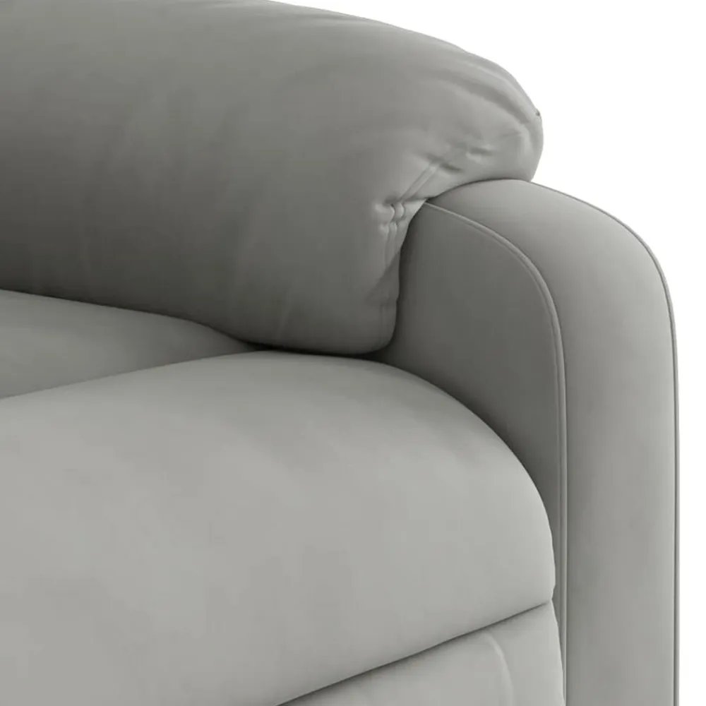 vidaXL Sillón eléctrico reclinable elevable tela microfibra Gris claro