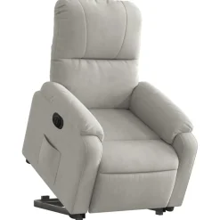 vidaXL Sillón eléctrico reclinable elevable tela microfibra Gris claro