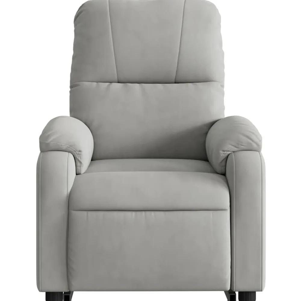 vidaXL Sillón eléctrico reclinable elevable tela microfibra Gris claro