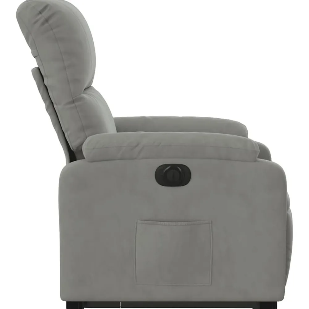 vidaXL Sillón eléctrico reclinable elevable tela microfibra Gris claro