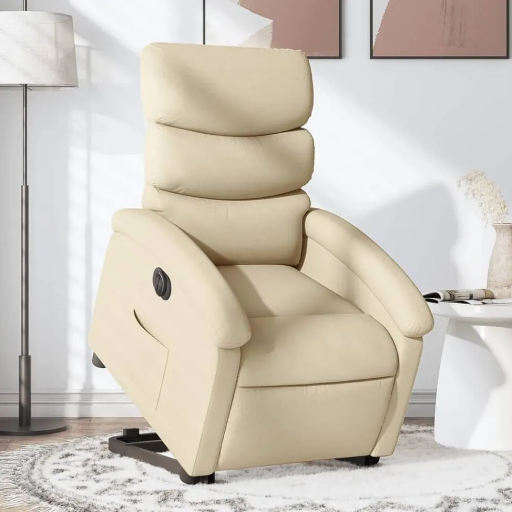 vidaXL Sillas-Sillón eléctrico reclinable elevable de tela color