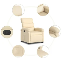 vidaXL Sillas-Sillón eléctrico reclinable elevable de tela color