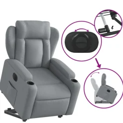 vidaXL Sillas-Sillón eléctrico reclinable elevable de tela