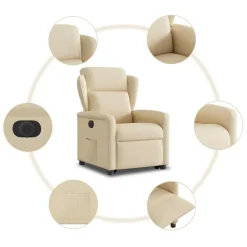 vidaXL Sillas-Sillón eléctrico reclinable elevable de tela color