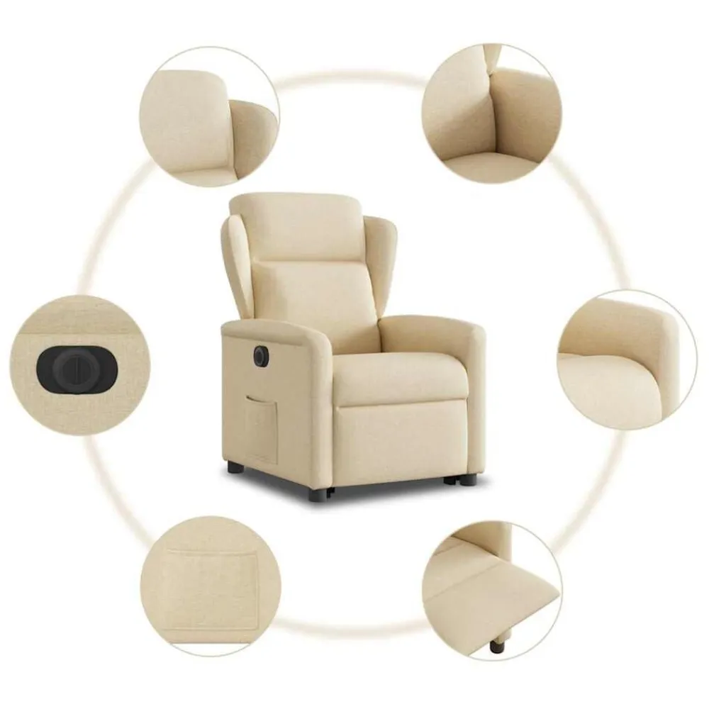 vidaXL Sillas-Sillón eléctrico reclinable elevable de tela color