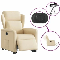 vidaXL Sillas-Sillón eléctrico reclinable elevable de tela color