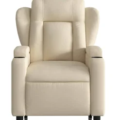 vidaXL Sillón eléctrico reclinable elevable de tela color Crema Clearance