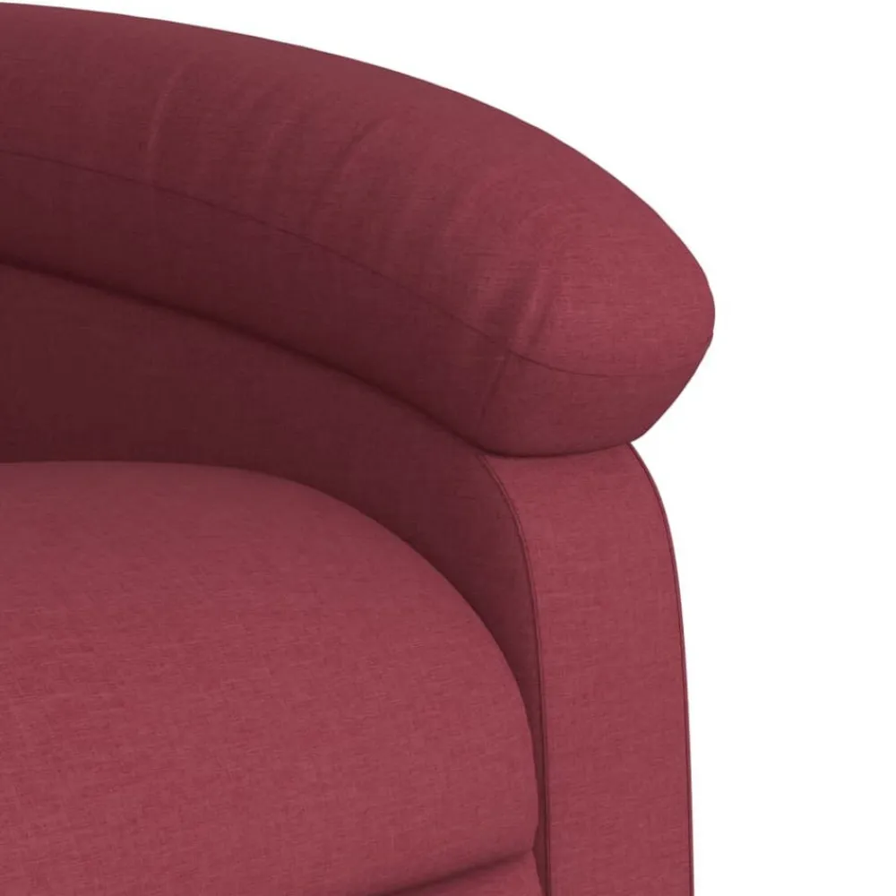 vidaXL Sillón eléctrico reclinable elevable de tela rojo tinto Rojo vino tinto Clearance