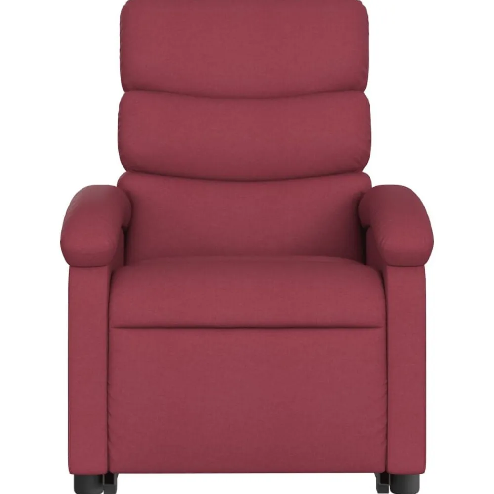 vidaXL Sillón eléctrico reclinable elevable de tela rojo tinto Rojo vino tinto Clearance