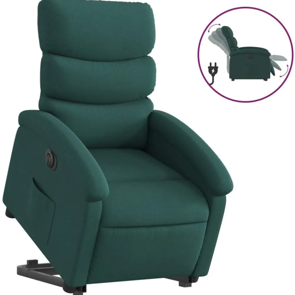 vidaXL Sillas-Sillón eléctrico reclinable elevable de tela