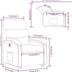 vidaXL Sillas-Sillón eléctrico reclinable elevable de tela