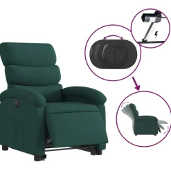 vidaXL Sillas-Sillón eléctrico reclinable elevable de tela