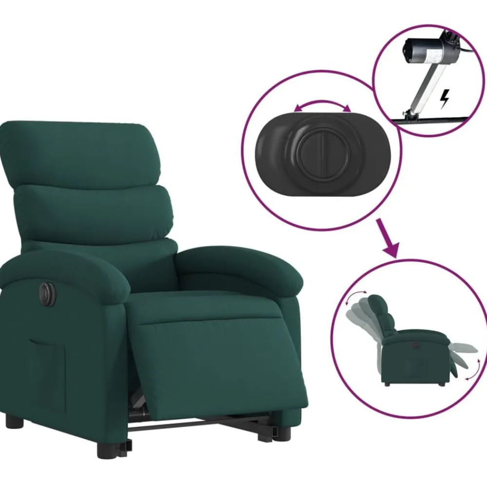 vidaXL Sillas-Sillón eléctrico reclinable elevable de tela