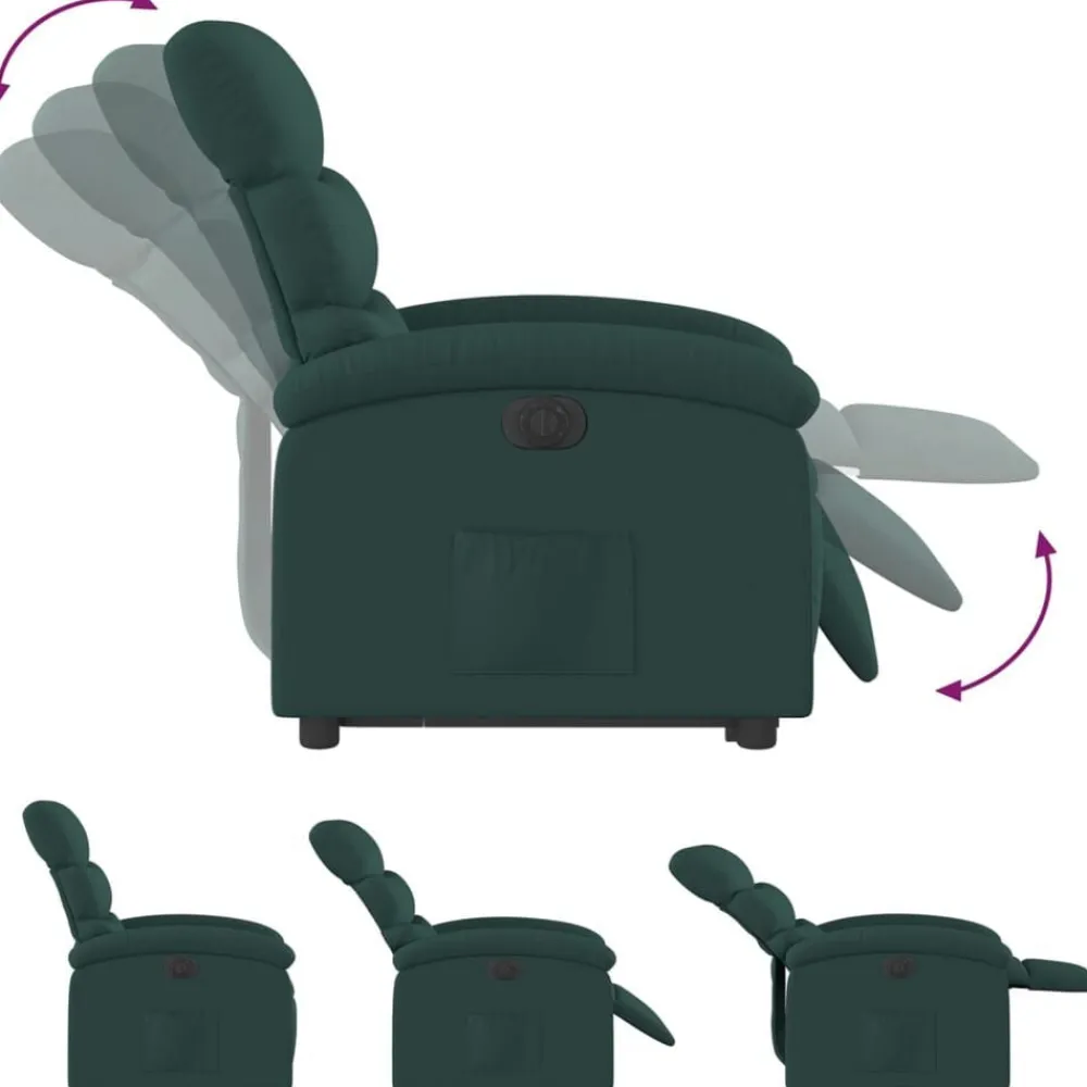 vidaXL Sillas-Sillón eléctrico reclinable elevable de tela
