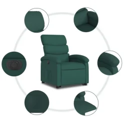 vidaXL Sillas-Sillón eléctrico reclinable elevable de tela