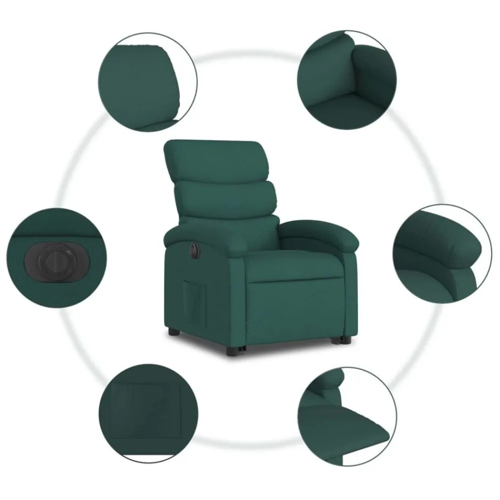 vidaXL Sillas-Sillón eléctrico reclinable elevable de tela