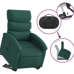 vidaXL Sillas-Sillón eléctrico reclinable elevable de tela