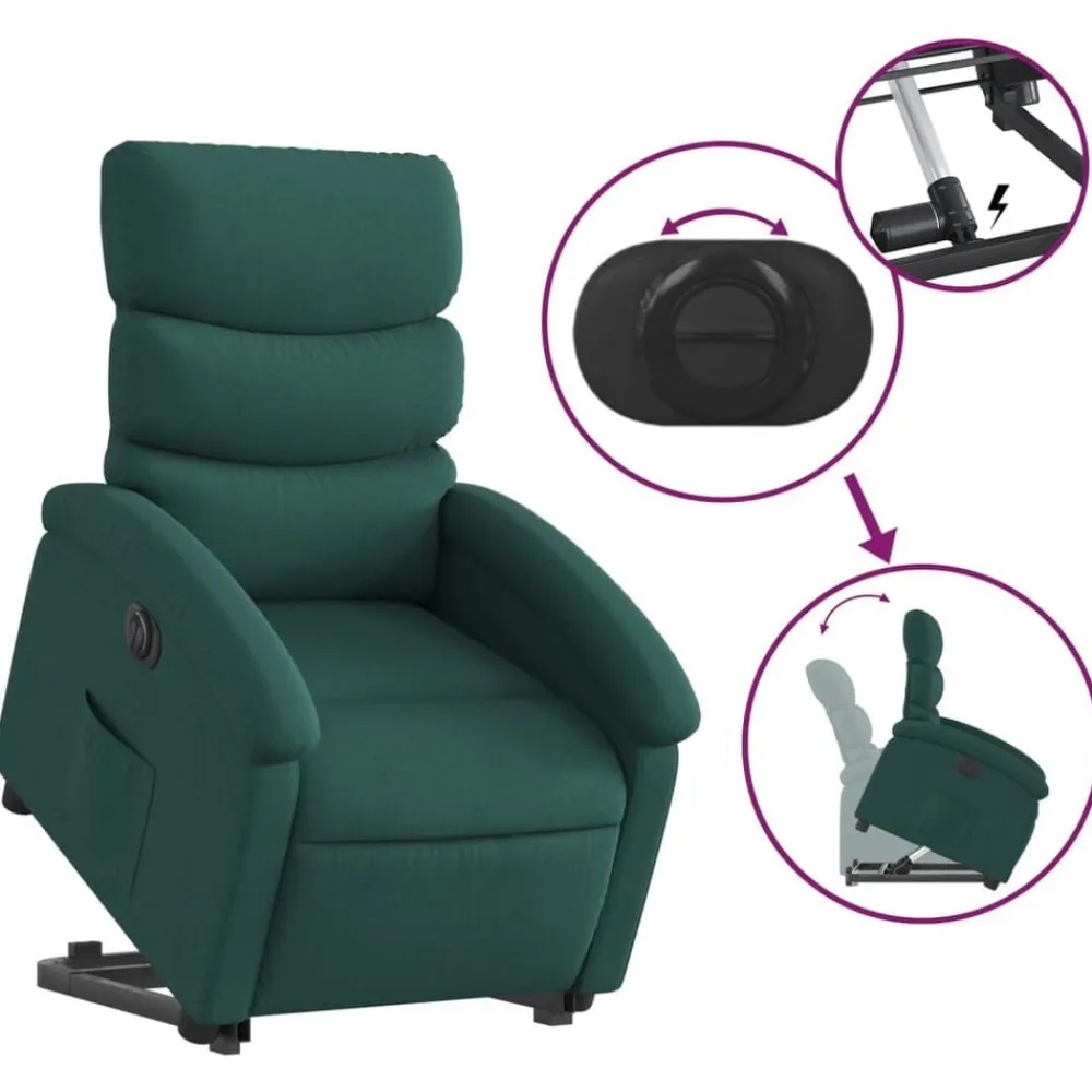 vidaXL Sillas-Sillón eléctrico reclinable elevable de tela