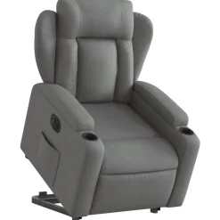 vidaXL Sillón eléctrico reclinable elevable de tela Gris oscuro Outlet