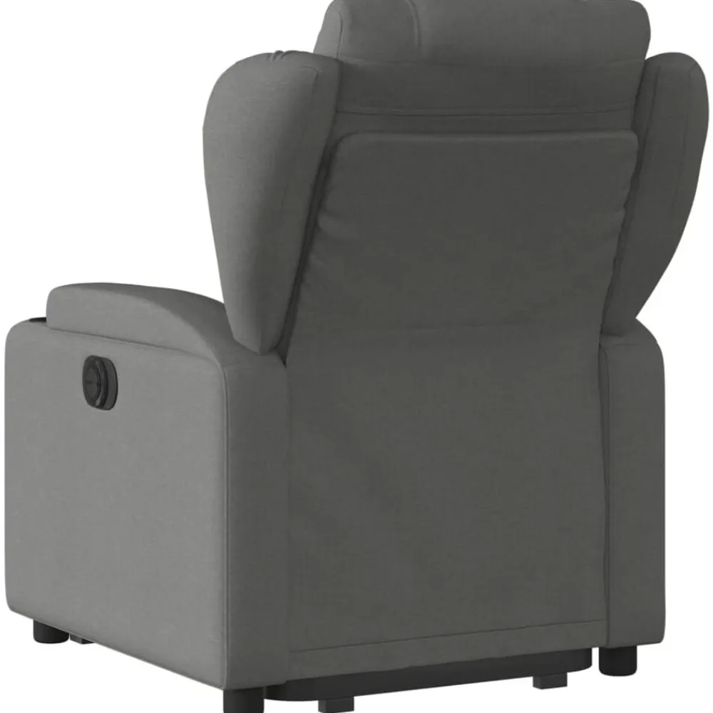 vidaXL Sillón eléctrico reclinable elevable de tela Gris oscuro Outlet